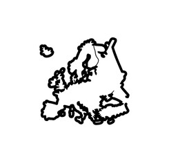 Fototapeta premium Vintage Map of Europe. Hand drawn vector illustration. 