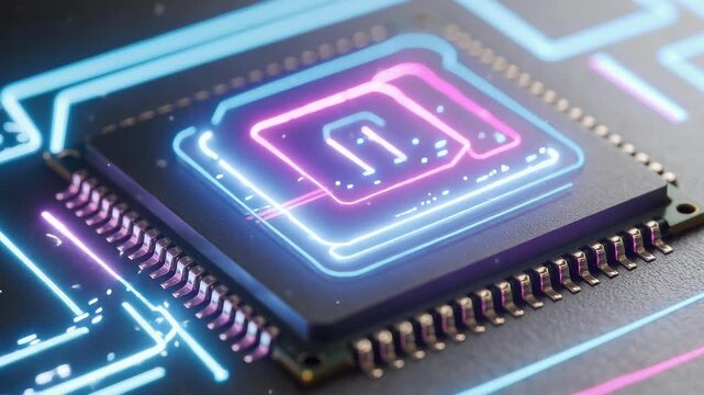 close up of computer circuit board chip processor CPU