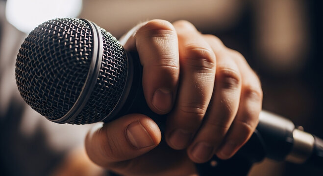 microphone in hand