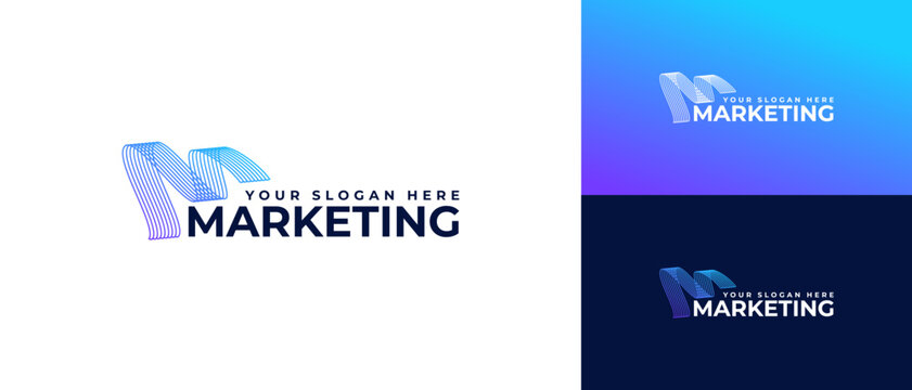 Letter M logo design for marketing, financial and business.