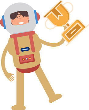 Astronaut Character Holding Space Gun
