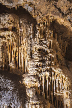 Dripping cave stalactites and flowstone textures