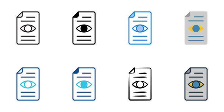 Vision statement icons set multiple style collection. Editable stroke 

