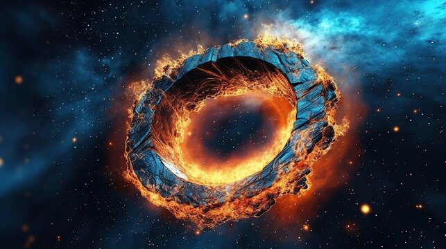 Outer space nebula ring effect Generative AI