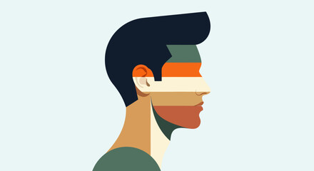 Abstract profile portrait illustration © Topscor