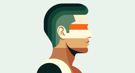 Abstract profile portrait graphic © Topscor