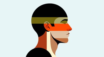 Abstract profile portrait graphic design © Topscor