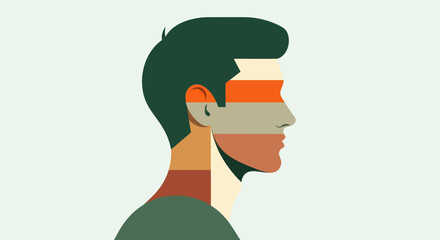 Abstract profile portrait graphic illustration © Topscor