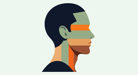 Abstract profile portrait graphic illustration © Topscor