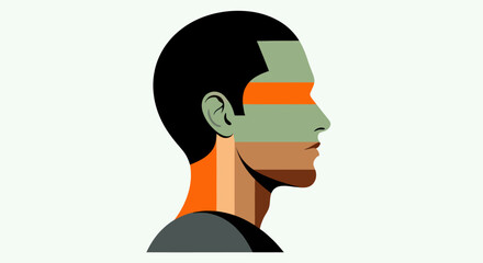 Abstract profile portrait illustration © Topscor