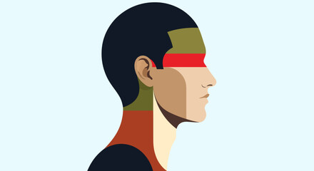 Abstract profile portrait illustration © Topscor