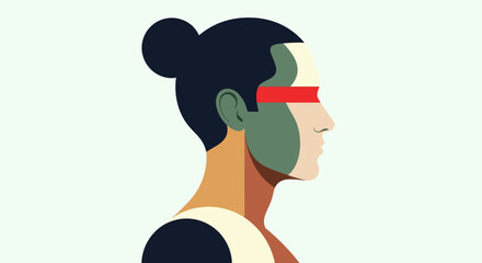 Abstract profile portrait illustration © Topscor