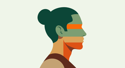 Abstract profile portrait illustration © Topscor