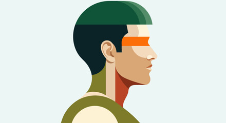 Abstract profile portrait illustration © Topscor