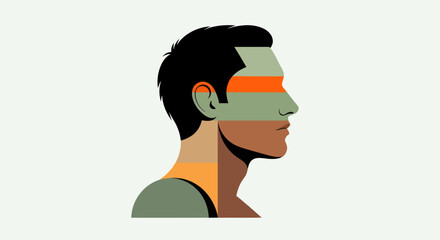 Abstract profile portrait illustration © Topscor