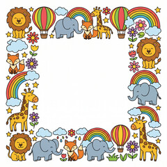 Fototapeta premium frame with animals