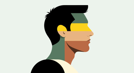 Abstract profile portrait illustration © Topscor