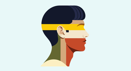 Abstract profile portrait illustration © Topscor