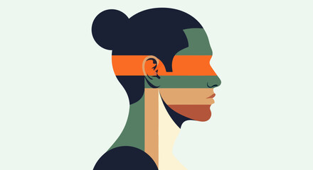 Abstract profile portrait illustration © Topscor