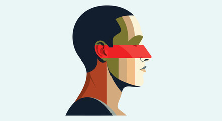 Abstract profile portrait illustration © Topscor