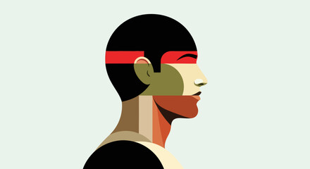 Abstract profile portrait illustration © Topscor