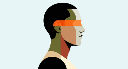 Abstract profile portrait illustration © Topscor