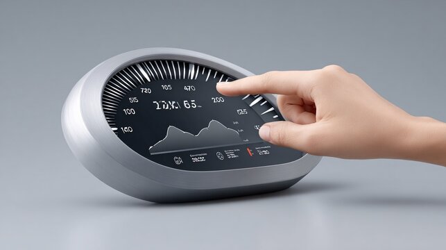 business intelligence dashboard with futuristic UI and real hands, copy space
