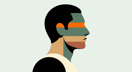 Abstract profile portrait illustration © Topscor