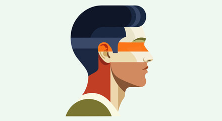 Abstract profile portrait illustration © Topscor