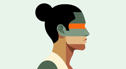 Abstract profile portrait illustration © Topscor