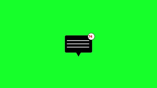  message box icon message animation New message 99+ Animated new message notification animation chat apps alerts and social media notification on transparent background in 4K animation