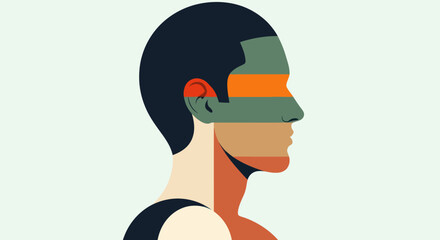 Abstract profile portrait illustration © Topscor