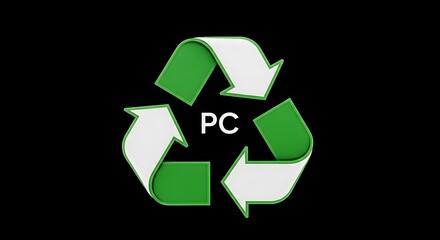 Obraz premium Green and white recycle symbol with 