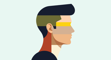 Abstract profile portrait illustration © Topscor