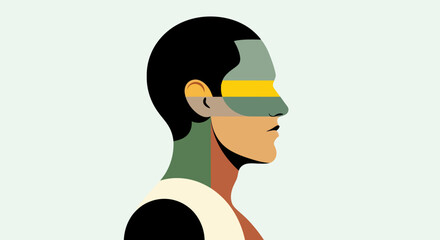 Abstract profile portrait illustration © Topscor