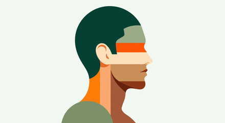 Abstract profile portrait illustration © Topscor