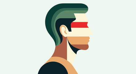 Abstract profile portrait illustration © Topscor