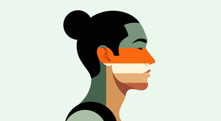 Abstract profile portrait illustration © Topscor