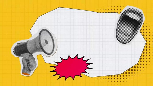 Loudspeaker announcing crazy sale promotions with retro style