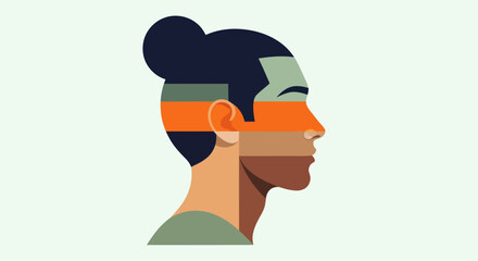 Abstract profile portrait illustration © Topscor