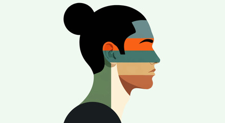 Abstract profile portrait illustration © Topscor