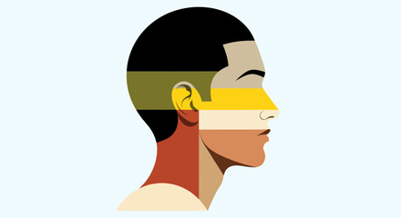 Abstract profile portrait illustration © Topscor