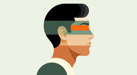 Abstract profile portrait illustration © Topscor