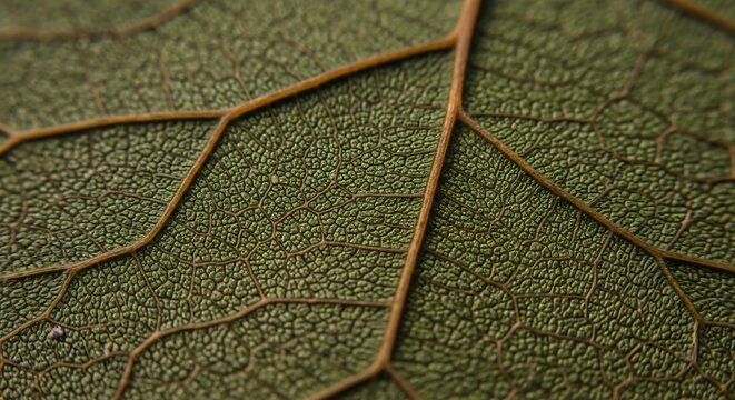 Close up leaf veins texture