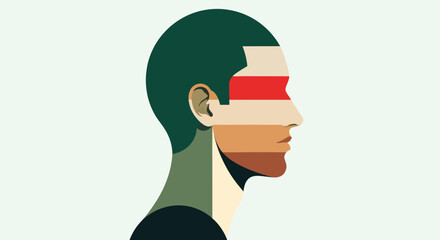 Abstract profile portrait illustration © Topscor