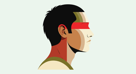 Abstract profile portrait illustration © Topscor
