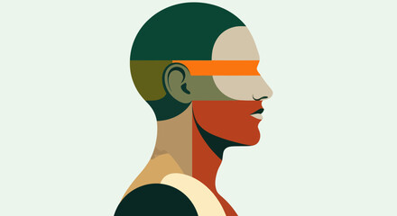 Abstract profile portrait illustration © Topscor