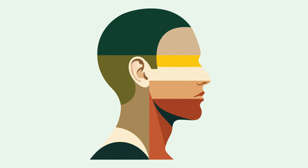 Abstract profile portrait illustration © Topscor