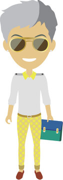 cartoon old man