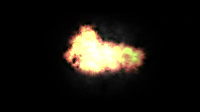 Realistic rifle gun shot muzzle flashes set isolated on black background. Gunshot Animation. 4K Video